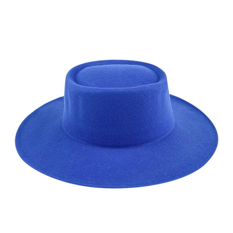 Custom Women Boater Hat - Wholesale Flat Top Wool Felt Hat