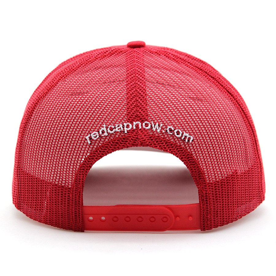 Wholesale Custom Embroidered Red Mesh Trucker Cap - Men Sports Headwear