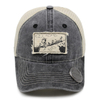 Vintage Washed Denim Trucker Hat Featuring Snoopy Patch 