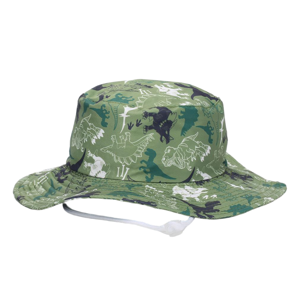 Fashion Priint Logo Kids Cotton Wide Brim Sun Protection Bucket Hat