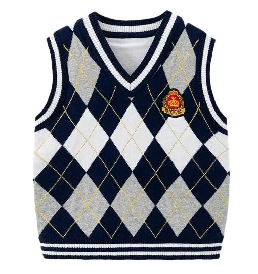 Kids Argyle Knit Vest