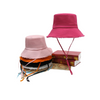 Custom Logo Fringe Brim Bucket Hats Bulk Cotton Adjustable Wind Lanyard Fisherman Cap