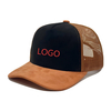 Wholesale Blank Suede Panel Trucker Hat Two‑Tone Mesh Back Snapback Baseball Cap