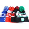 Custom Logo Acrylic Jacquard Football Team Knit Beanie with Pom Pom – Custom Sports Fan Winter Hat