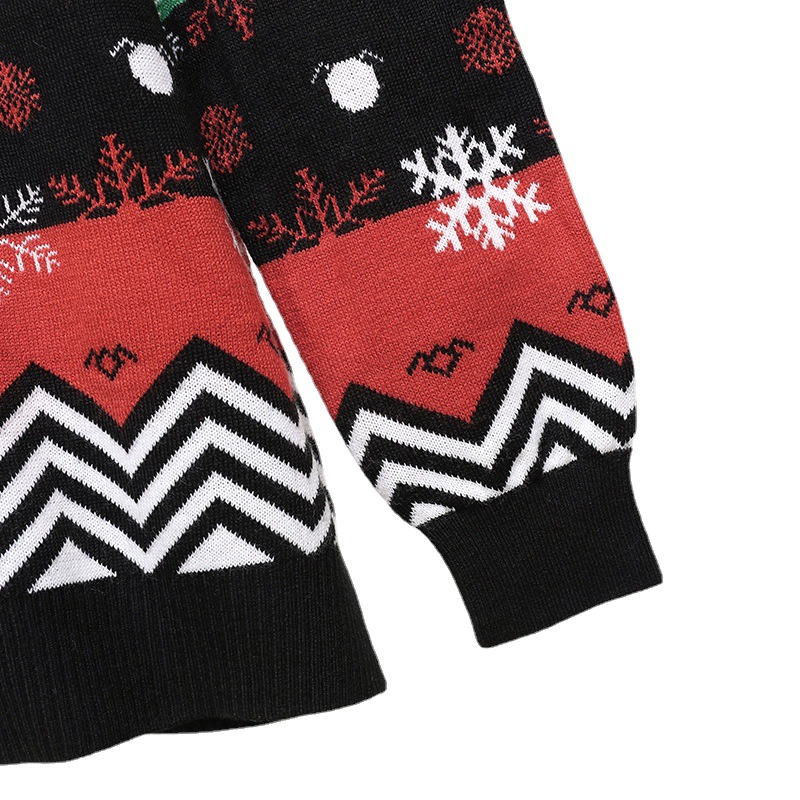 Wholesale Custom Unisex Vintage Polyester Knit Christmas Sweater - Retro Holiday Festive Knitwear
