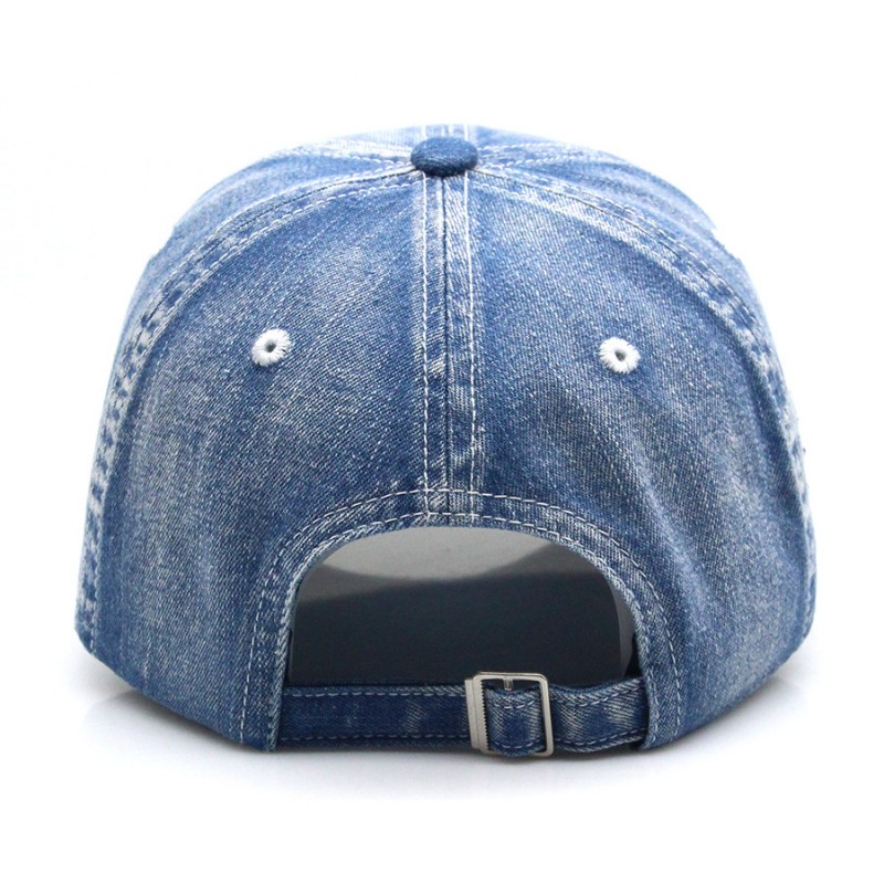 Vintage Washed Denim Baseball Cap with Embroidered BENBO BEAR – Custom Wholesale for Men & Women