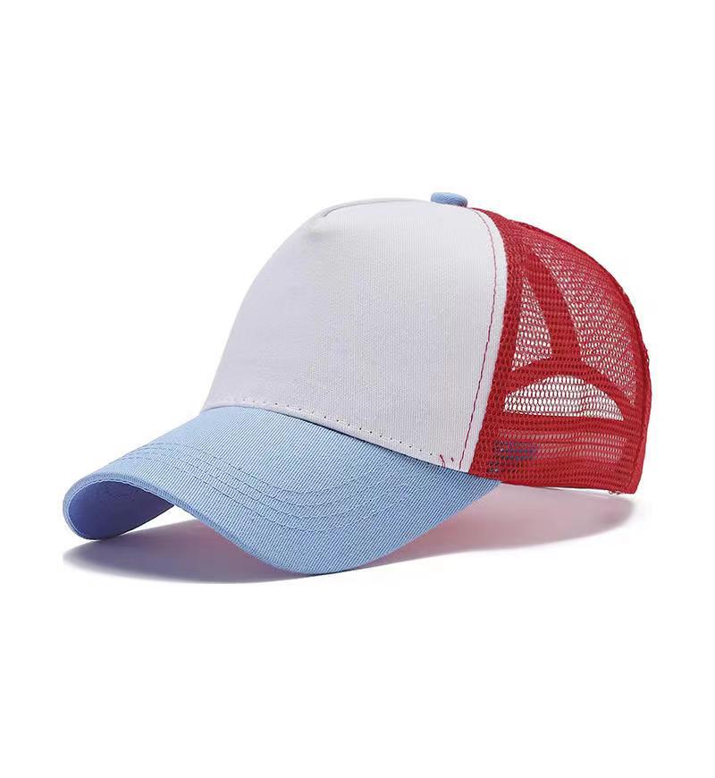 Classic Men Breathable Adjustable Snapback Trucker Hat with Color Block Design