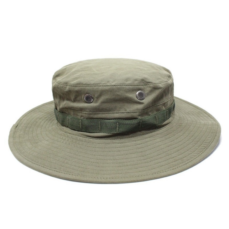 Men's Olive Green Wide Brim Boonie Hat for Hiking, Fishing & Camping