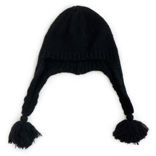Cozy Winter Children Earflap Hat | Knit Beanie with Tassel Pom Poms 
