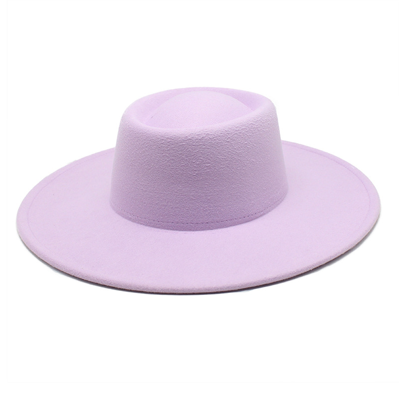 Custom Women Boater Hat - Wholesale Flat Top Wool Felt Hat