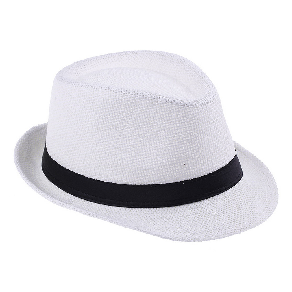 Wholesale Custom Straw Fedora Hat - Men Outdoor Beach Sun Hat