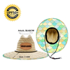 Custom Logo UPF50+ Checkered Straw Hat – Bulk Beach Lifeguard Hat