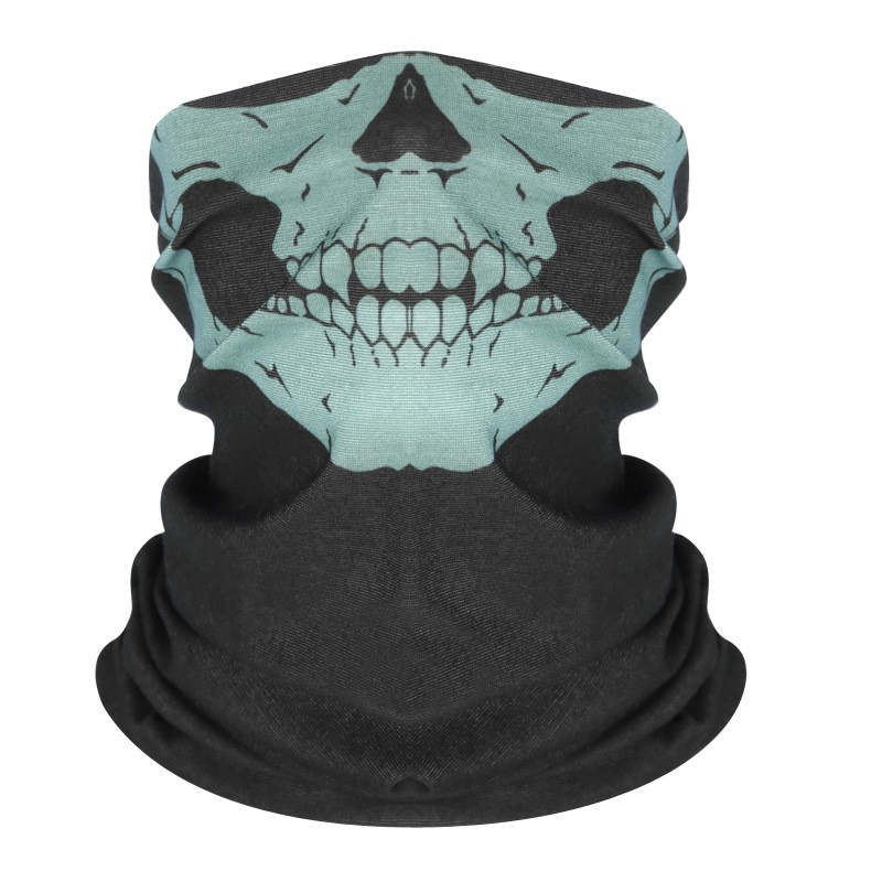 Custom Polyester Skull Print Seamless Bandana for Outdoor Activities