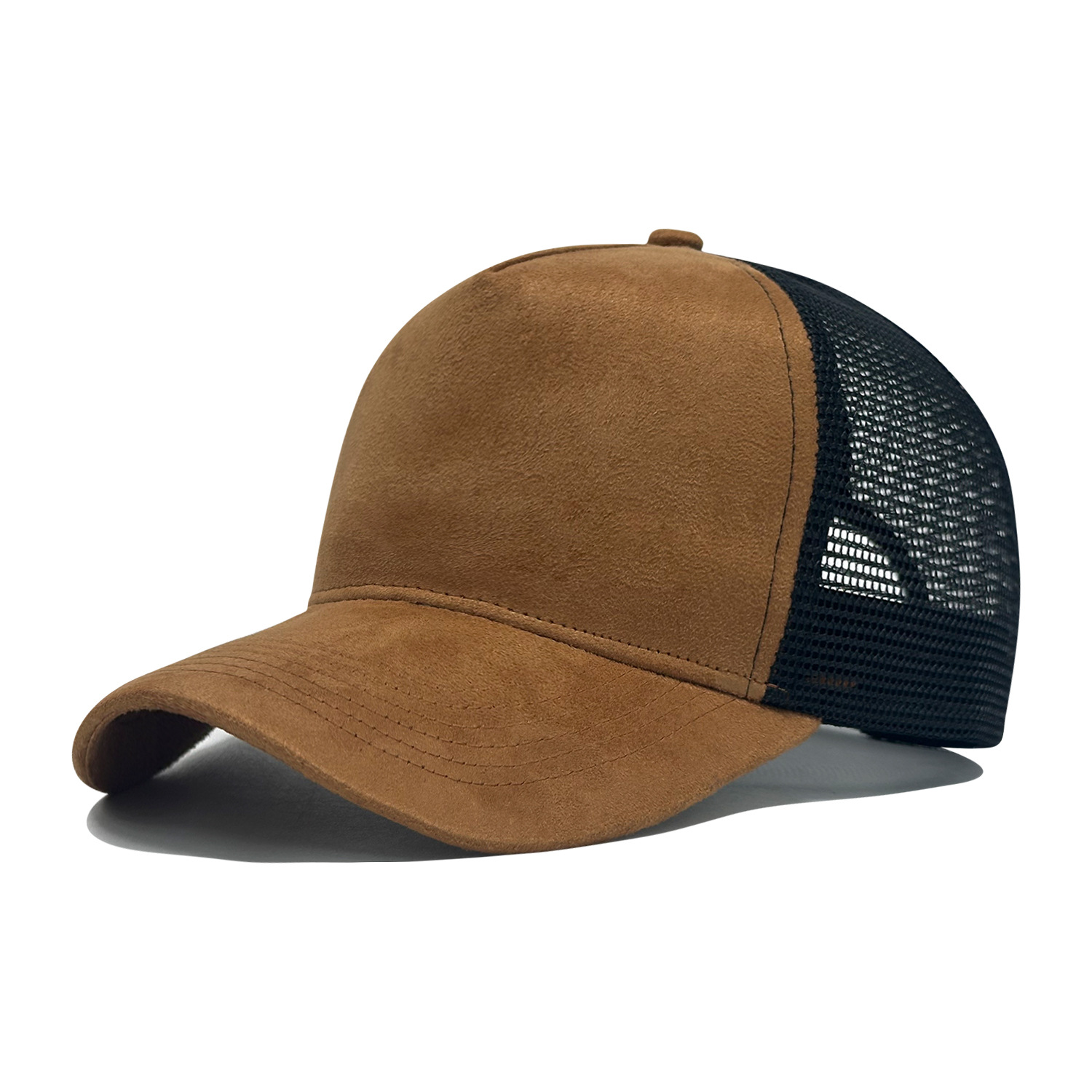 Custom Logo Suede Mesh Mesh Trucker Hat – Adjustable Baseball Cap