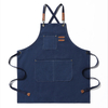 Heavy Duty Canvas Tool Apron | Cross-Back Bib Apron with Leather Straps for Cooking, Grilling & Woodworking