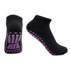 Anti-Slip Trampoline Socks | Black Ankle Socks with Purple Grips for Bounce, Yoga & Home Use