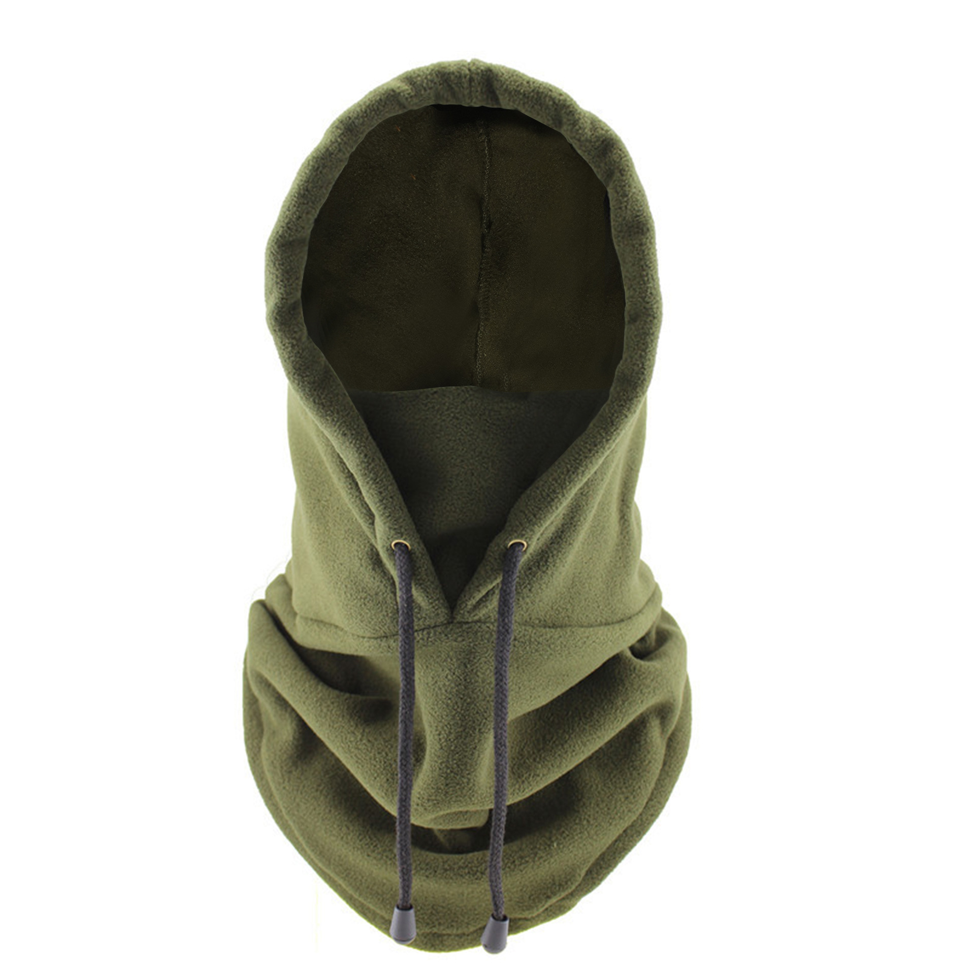 Adjustable Drawstring Fleece Hooded Balaclava – Custom Logo Winter Neck Gaiter for Skiing, Hiking & Cycling 