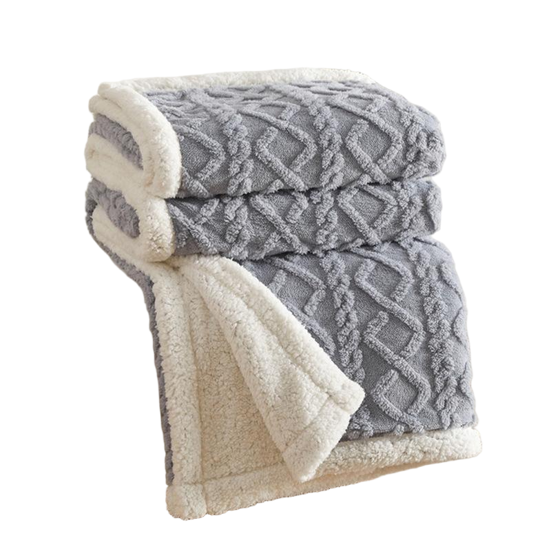 Customizable Textured Sherpa Fleece Throw Blanket | Wholesale Soft Warm Blankets for Home & Hotel