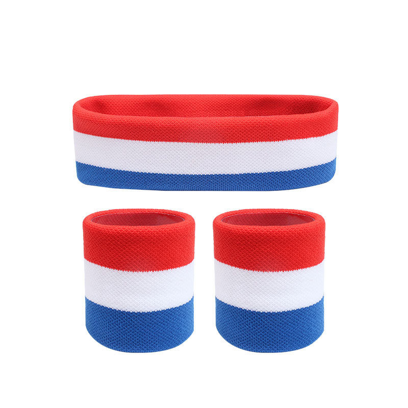 Custom Breathable Jacquard Star Sports Wristband & Headband 