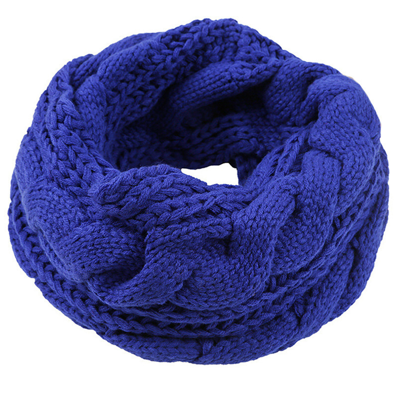 Blue Acrylic Cable Knit Neck Warmer