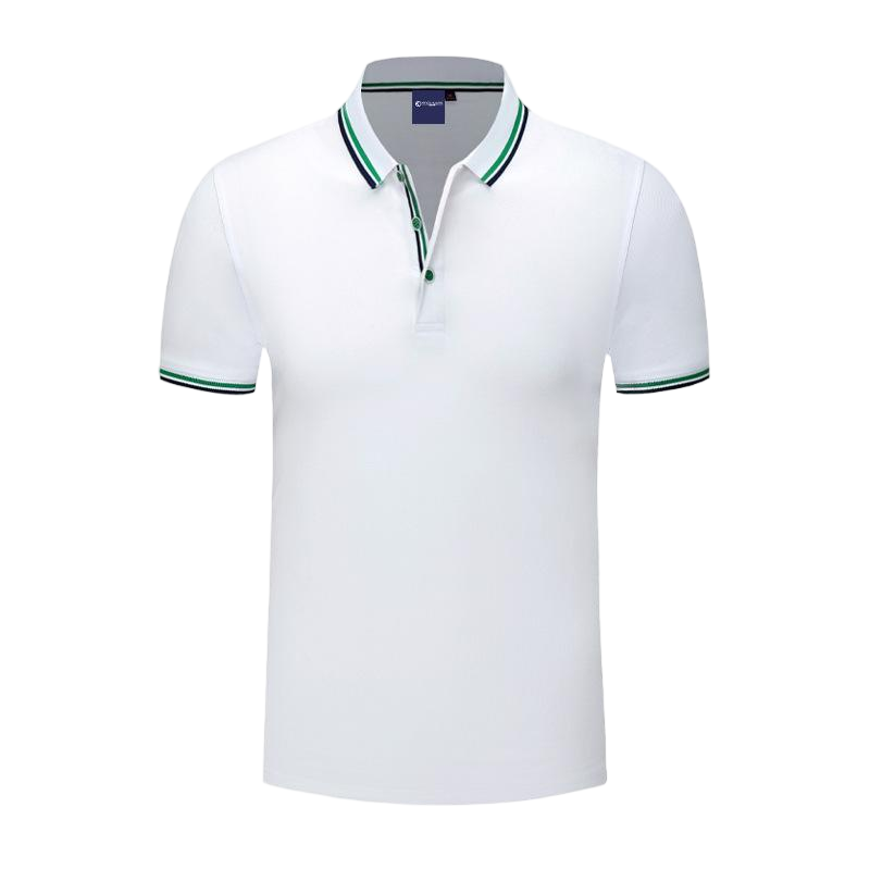 Men Classic White Cotton Business Polo Shirt Cotton Sports Tee
