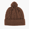 Custom Cozy Pink Cable Knit Beanie Fuzzy Pom Pom Winter Hat for Women