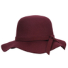 Wholesale Customizable Wool Floppy Hat with Wave Brim & Ribbon Bow for Women