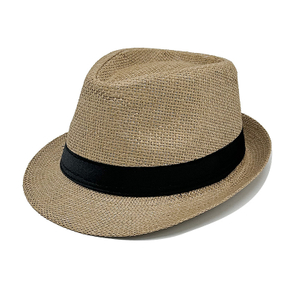 Wholesale Custom Straw Fedora Hat - Men Outdoor Beach Sun Hat
