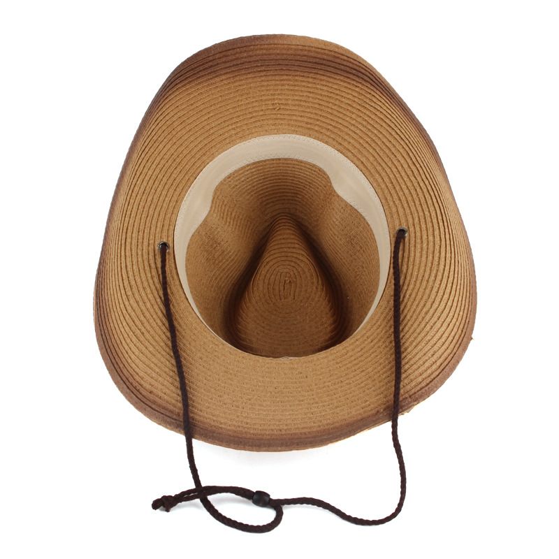 Wholesale Custom Straw Cowboy Hats - Vintage Western Sun Protection Hat for Outdoor