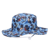 Fashion Priint Logo Kids Cotton Wide Brim Sun Protection Bucket Hat
