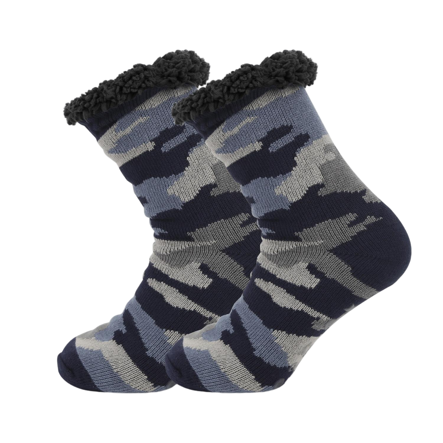 Wholesale Unisex Cozy Thick Thermal Socks | Fair Isle Knit with Sherpa Cuff for Cold Weather