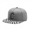Customizable Logo Embroidered Cotton Flat Brim Snapback Cap 