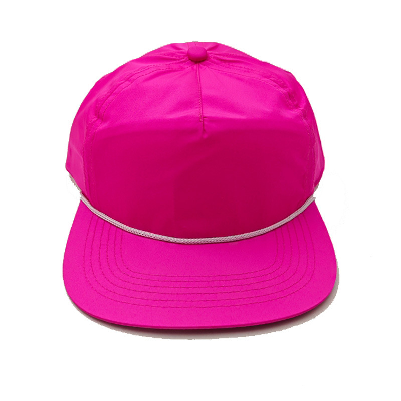 Wholesale Custom Logo Nylon Flat Brim Rope Hat Blank Quick-Dry Sports Baseball Cap 