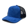 Wholesale Blank Suede Panel Trucker Hat Two‑Tone Mesh Back Snapback Baseball Cap