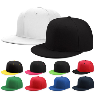 Wholesale Poolyester Plain Snapback Caps, Solid Color Blank Flat Bill Baseball Hats