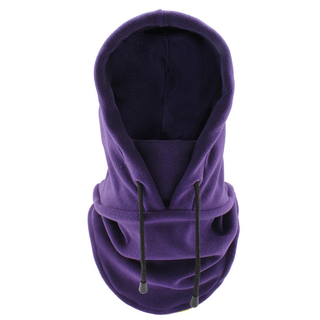 Adjustable Drawstring Fleece Hooded Balaclava – Custom Logo Winter Neck Gaiter for Skiing, Hiking & Cycling 