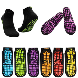 Wholesale Non-Slip Grip Socks for Trampoline Parks - Anti-Skid Cotton Socks for Adults & Kids