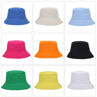 Classic Solid Color Cotton Bucket Hat - Wholesale Bulk for Streetwear & Beachwear