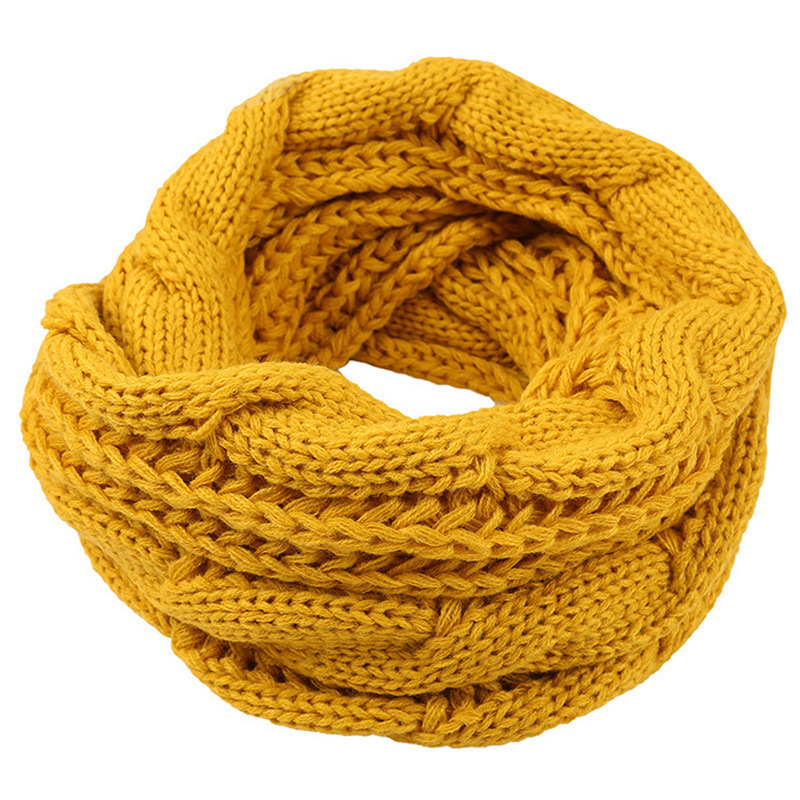 Yellow Acrylic Cable Knit Neck Warmer
