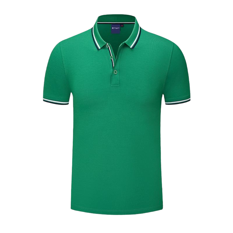 Men Classic Green Cotton Business Polo Shirt Cotton Sports Tee