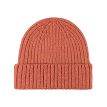 Vintage Street Style Ribbed Knit Beanie with Cuffed Brim