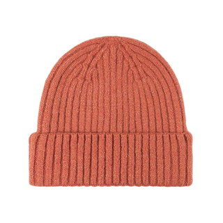 Vintage Street Style Ribbed Knit Beanie with Cuffed Brim