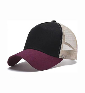 Classic Men Breathable Adjustable Snapback Trucker Hat with Color Block Design