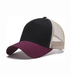 Classic Men Breathable Adjustable Snapback Trucker Hat with Color Block Design