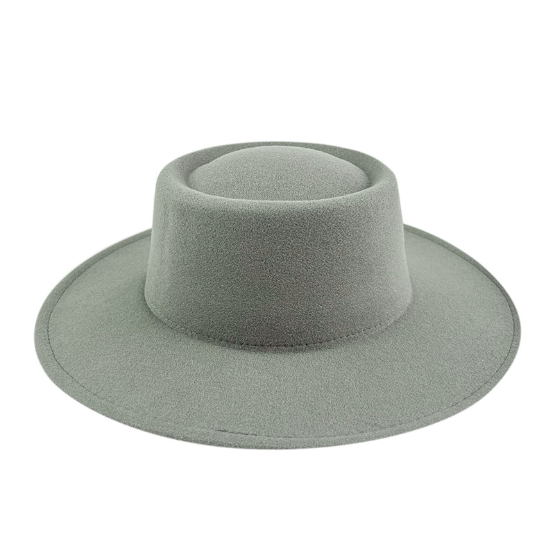 Custom Women Boater Hat - Wholesale Flat Top Wool Felt Hat