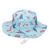 Fashion Priint Logo Kids Cotton Wide Brim Sun Protection Bucket Hat