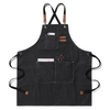 Heavy Duty Canvas Tool Apron | Cross-Back Bib Apron with Leather Straps for Cooking, Grilling & Woodworking
