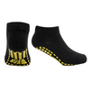 Anti-Slip Trampoline Socks | Black Ankle Socks with Purple Grips for Bounce, Yoga & Home Use