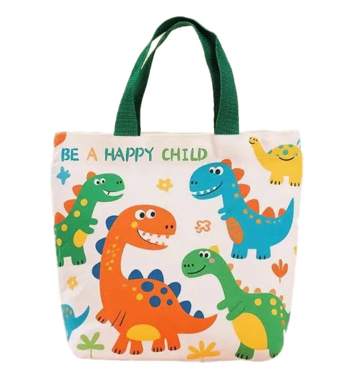 Cute Cartoon Monster Print Canvas Tote Bag