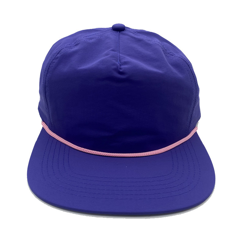 Wholesale Custom Logo Nylon Flat Brim Rope Hat Blank Quick-Dry Sports Baseball Cap 